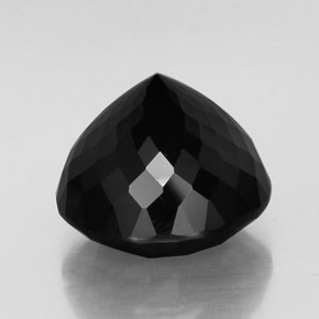Turmalina negro natural de 23,59 ct, corte redondo, opaco