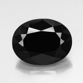 Turmalina negro natural de 20,48 ct, corte óvalo, opaco