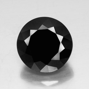 Turmalina negro natural de 11,90 ct, corte redondo, opaco