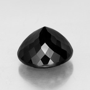 Turmalina negro natural de 11,90 ct, corte redondo, opaco