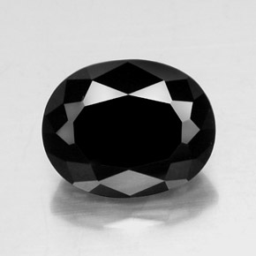 Turmalina negro natural de 6,99 ct, corte óvalo, opaco