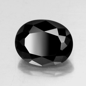 Turmalina negro natural de 6,99 ct, corte óvalo, opaco