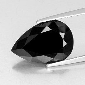 Turmalina negro natural de 6,19 ct, en forma de pera, opaco