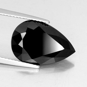Turmalina negro natural de 6,19 ct, en forma de pera, opaco