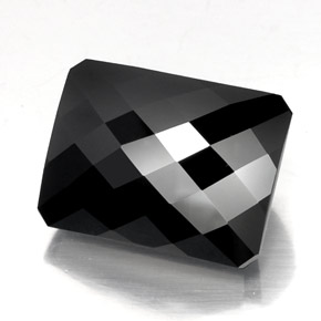 Turmalina negro natural de 31,26 ct, corte esmeralda, opaco