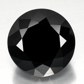 Turmalina negro natural de 34,22 ct, corte redondo, opaco
