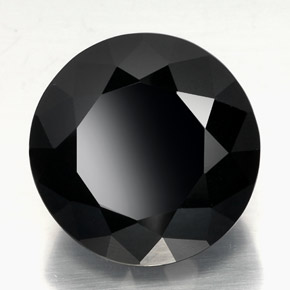 Turmalina negro natural de 34,22 ct, corte redondo, opaco