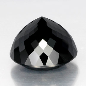 Turmalina negro natural de 34,22 ct, corte redondo, opaco