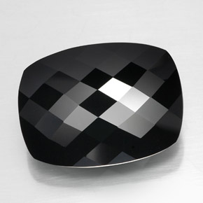 Turmalina negro natural de 49,37 ct, corte cojín, opaco