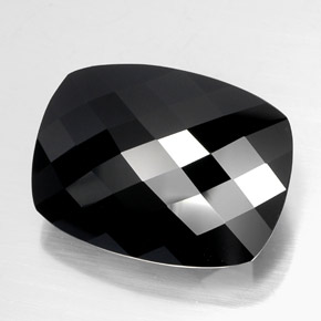 Turmalina negro natural de 49,37 ct, corte cojín, opaco