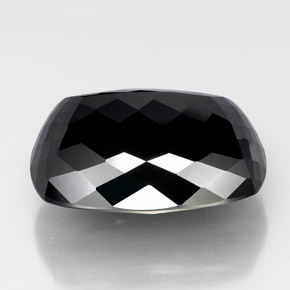Turmalina negro natural de 49,37 ct, corte cojín, opaco