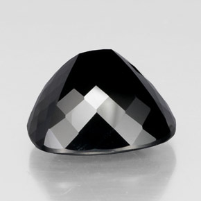 Turmalina chorlo natural de 22,46 ct, corte cojín, opaco