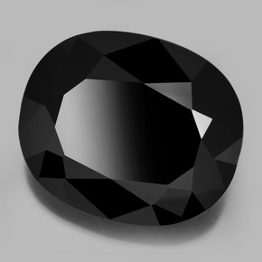 Turmalina negro natural de 52,89 ct, corte óvalo, opaco