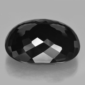 Turmalina negro natural de 52,89 ct, corte óvalo, opaco