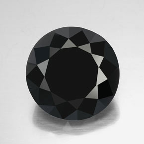 Turmalina negro natural de 59,56 ct, corte redondo, opaco