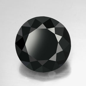 Turmalina negro natural de 59,56 ct, corte redondo, opaco