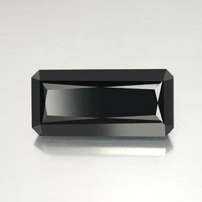 Turmalina negro natural de 61,48 ct, corte esmeralda, opaco