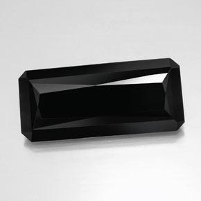 Turmalina negro natural de 35,23 ct, corte esmeralda, opaco