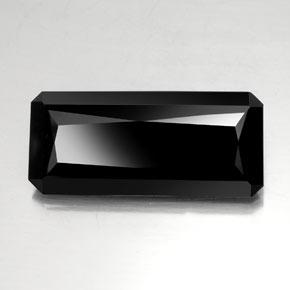 Turmalina negro natural de 35,23 ct, corte esmeralda, opaco