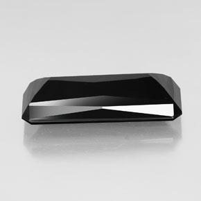 Turmalina negro natural de 35,23 ct, corte esmeralda, opaco