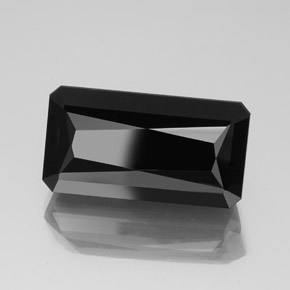 Turmalina negro natural de 40,08 ct, corte esmeralda, opaco