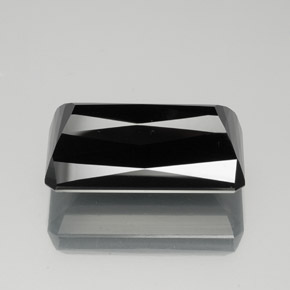 Turmalina negro natural de 40,08 ct, corte esmeralda, opaco