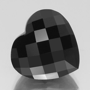 Turmalina negro natural de 23,92 ct, forma de corazón, opaco