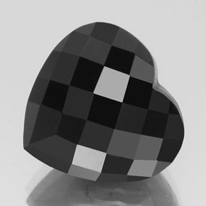 Turmalina negro natural de 23,92 ct, forma de corazón, opaco