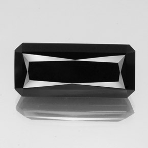 Turmalina negro natural de 28,68 ct, corte esmeralda, opaco
