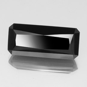 Turmalina negro natural de 28,68 ct, corte esmeralda, opaco