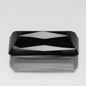 Turmalina negro natural de 28,68 ct, corte esmeralda, opaco