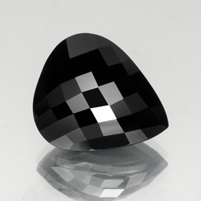 Turmalina negro natural de 23,98 ct, en forma de pera, opaco