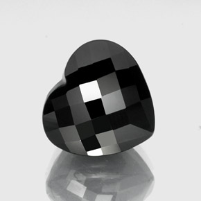 Turmalina negro natural de 19,13 ct, forma de corazón, opaco