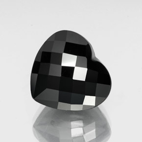 Turmalina negro natural de 19,13 ct, forma de corazón, opaco