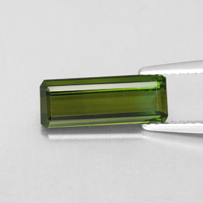 Turmalina verde natural de 2,15 ct, corte esmeralda, VVS
