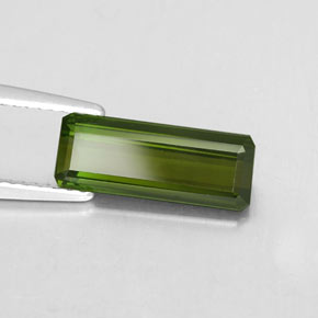 Turmalina verde natural de 2,15 ct, corte esmeralda, VVS