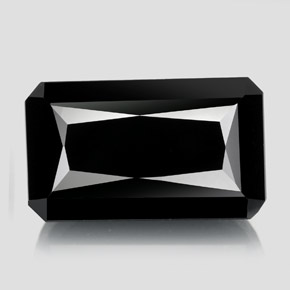 Turmalina negro natural de 22,79 ct, corte esmeralda, opaco
