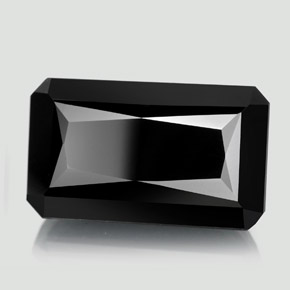 Turmalina negro natural de 22,79 ct, corte esmeralda, opaco