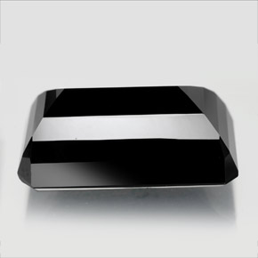 Turmalina negro natural de 22,79 ct, corte esmeralda, opaco