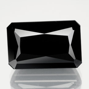 Turmalina negro natural de 14,50 ct, corte esmeralda, opaco