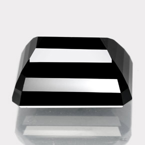 Turmalina negro natural de 14,50 ct, corte esmeralda, opaco