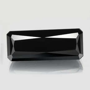 Turmalina negro natural de 18,37 ct, corte esmeralda, opaco