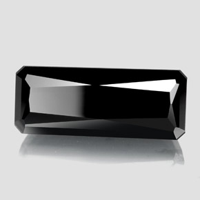 Turmalina negro natural de 18,37 ct, corte esmeralda, opaco