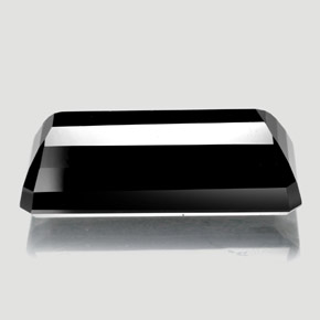 Turmalina negro natural de 18,37 ct, corte esmeralda, opaco