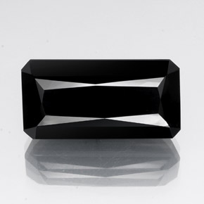 Turmalina negro natural de 30,20 ct, corte esmeralda, opaco