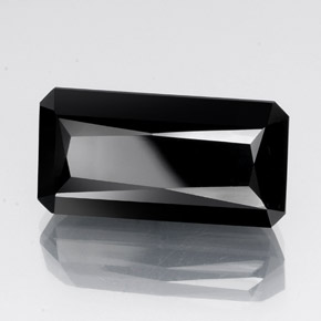 Turmalina negro natural de 30,20 ct, corte esmeralda, opaco