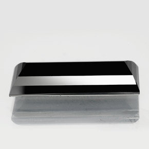 Turmalina negro natural de 10,39 ct, baguette, opaco