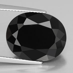 Turmalina negro natural de 12,00 ct, corte óvalo, opaco