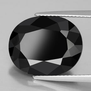 Turmalina negro natural de 12,00 ct, corte óvalo, opaco