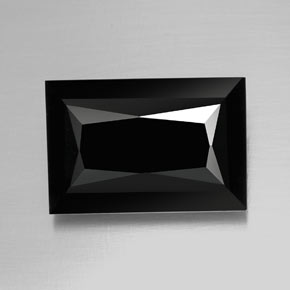 Turmalina negro natural de 19,96 ct, baguette, opaco